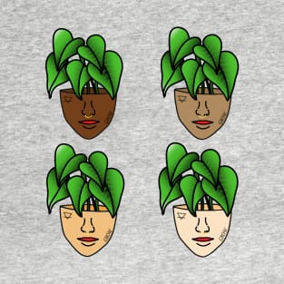 Multicultural Tropical Plant People with Tattoos and Septum Piercing T-Shirt